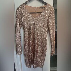 Elegant Sequin Long Sleeve Dress
